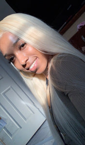 Mink Platinum Blonde Full Lace Straight Wig (10A)