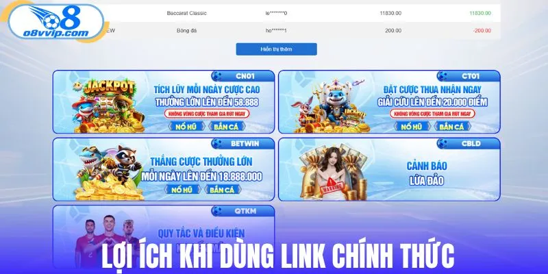 Lợi ích khi dùng link chính thức truy cập tài khoản